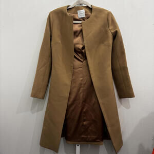 Laws of Motion Beige Long Coat Made with Italian Fabric